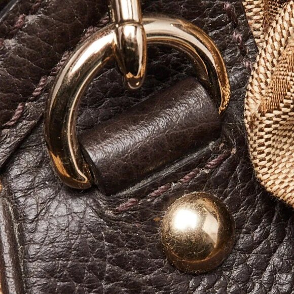 Gucci Beige/Brown GG Canvas Medium Sukey Boston Bag w/Strap - Picture 10 of 12